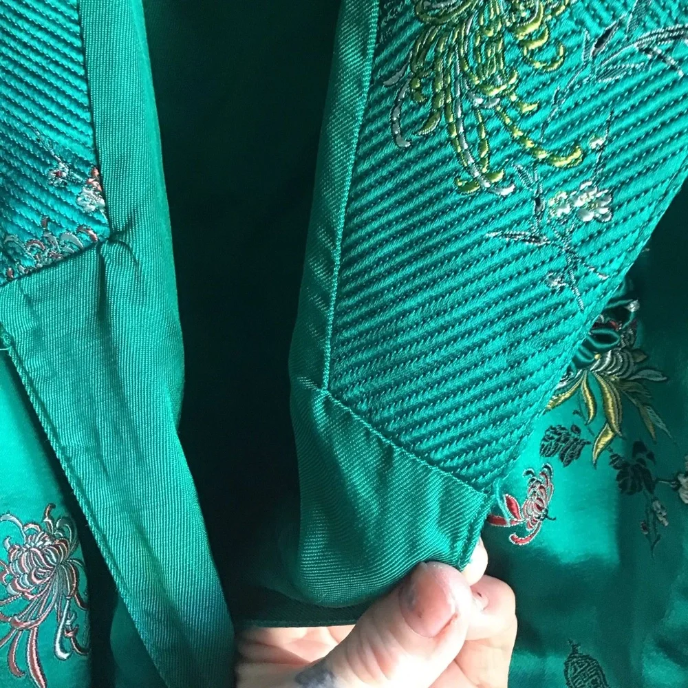 Peony gorgeous robe/trench embroidered flowers. Super Rare. - Picture 12 of 16